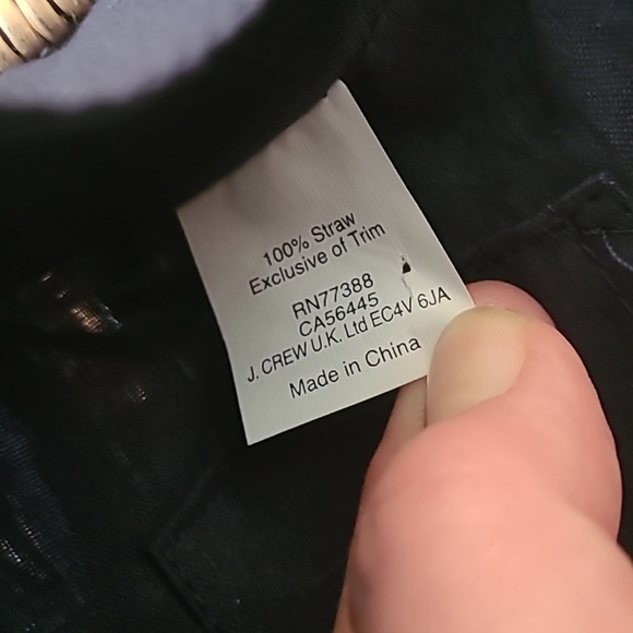 J.Crew natural Navy wicker basket patent leather brass buckle purse - Picture 3 of 8